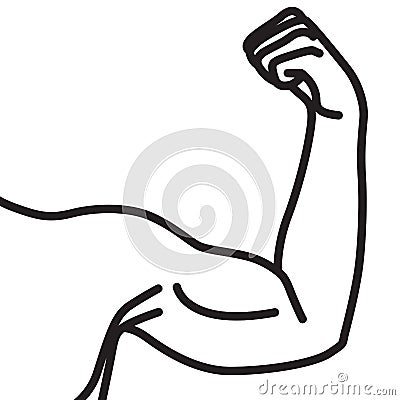 Male arms with flexed biceps muscles Vector Illustration