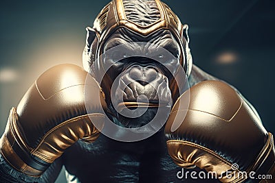 Powerful muscular gorilla. Generate Ai Stock Photo