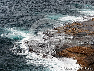 Powerful Pacific Ocean Waves Crashing on Rocks Stock Photo