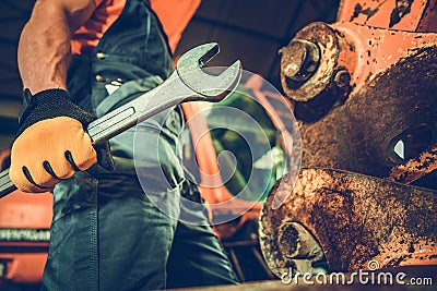 Powerful Professional Mechanic Stock Photo