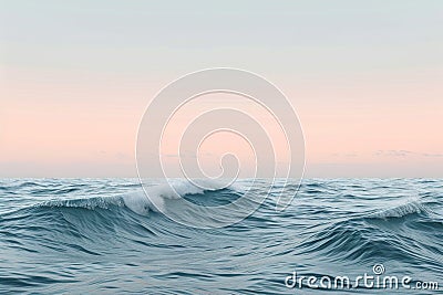 A powerful scene capturing the forceful crashing of waves onto a large body of water, A minimalist depiction of ocean waves under Stock Photo