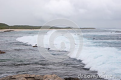 Powerful splash sea wave Stock Photo
