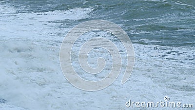 Powerful Stormy Sea Waves. Climate Change Effect On The Weather Crating Massive Sea Waves. Static. Stock Photo