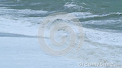 Powerful Stormy Sea Waves. Climate Change Effect On The Weather Crating Massive Sea Waves. Static. Stock Photo