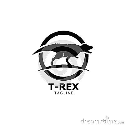 Powerful T-REX logo, jurassic period concept icon illustration Vector Illustration