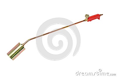 Powerful torch. Flame throwing tool. Stock Photo