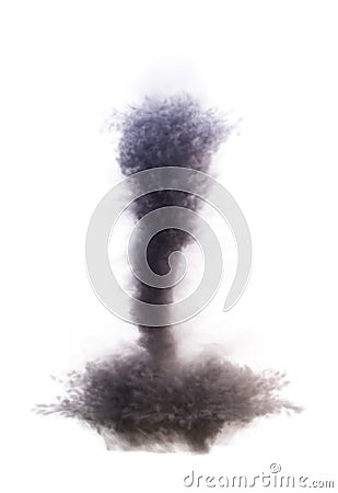 Powerful Tornado - destroying property isolated on withe background -3D-Illustration Stock Photo