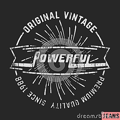 Powerful vintage stamp Vector Illustration