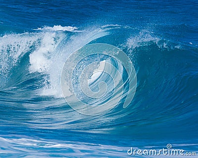 Powerful waves break at Lumahai Beach, Kauai Stock Photo