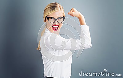 Powerful young blonde woman Stock Photo