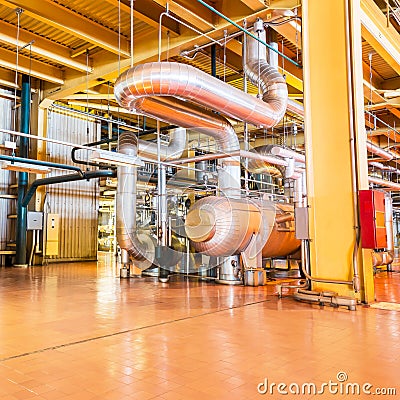 Powerhouse pipe system Stock Photo