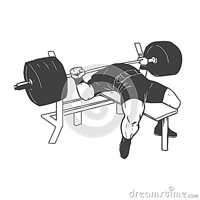 Powerlifting bench press Vector Illustration