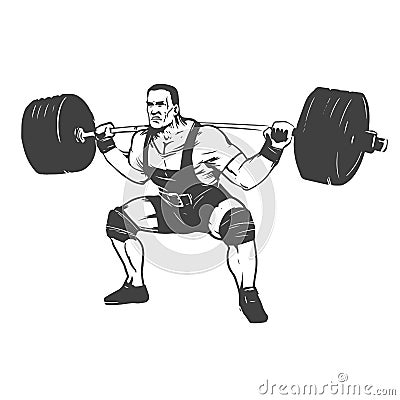 Powerlifting squat Vector Illustration