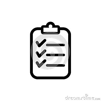 Clipboard outline icon shows inspection checklist Stock Photo