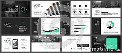 Powerpoint presentation template background. Vector Illustration