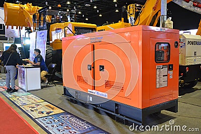 Powerquip generator at Philconstruct in Pasay, Philippines Editorial Stock Photo