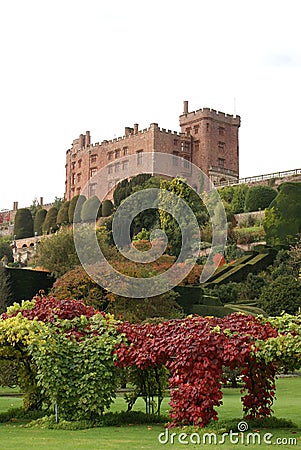 Powis Castle and garden in Welshpool, Wales, England Stock Photo