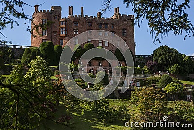 Powis Castle. The terraced gardens of Powis castle, Wales, United Kingdom Editorial Stock Photo