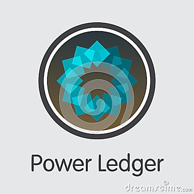 POWR - Power Ledger. The Icon of Money or Market Emblem. Vector Illustration