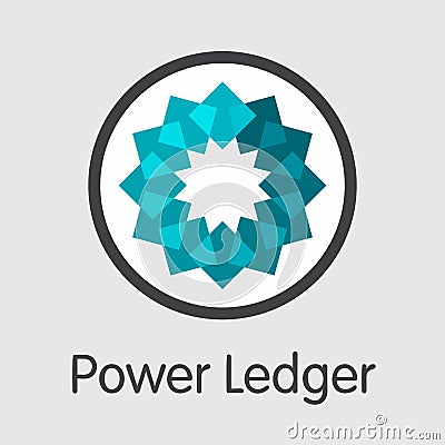 POWR - Power Ledger. The Logo of Money or Market Emblem. Vector Illustration