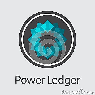 POWR - Power Ledger. The Logo of Money or Market Emblem. Vector Illustration