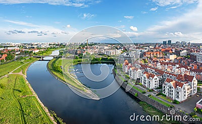 Poznan, Poland. Aerial view of Old Port district Stock Photo