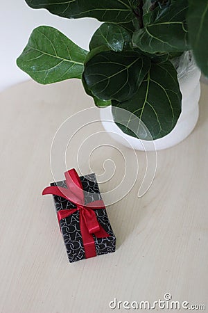 Poznan, Poland - 06.03.2023: Gift wrapping of perfume with a red bow from the Douglas store Editorial Stock Photo