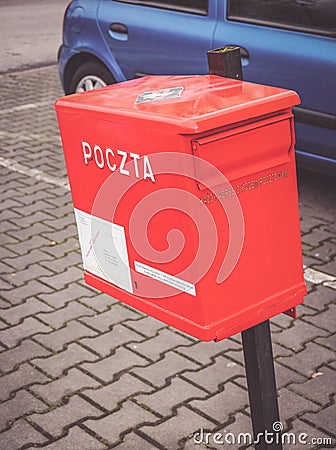 Poczta Polska mail box Editorial Stock Photo