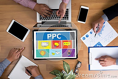 PPC - Pay Per Click concept Stock Photo