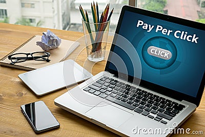 PPC - Pay Per Click concept Stock Photo