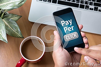 PPC - Pay Per Click concept Stock Photo