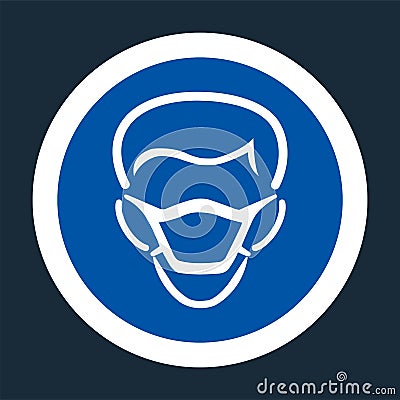 PPE Icon.Wear Mask Symbol Sign On black Background,Vector llustration Vector Illustration