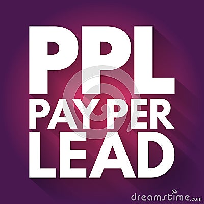 PPL - Pay Per Lead acronym, business concept background Stock Photo