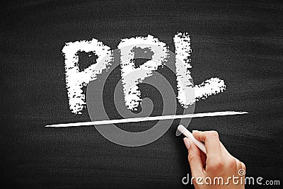 PPL Pay Per Lead - payment scheme for online marketing where the affiliate is paid for each generated lead which meets the Stock Photo