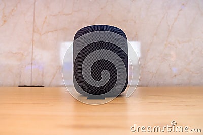 Pple HomePod Assistant, Siri Voice Service activated Recognition System Editorial Stock Photo