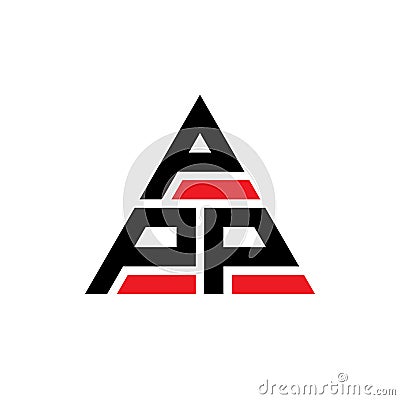 PPP triangle letter logo design with triangle shape. PPP triangle logo design monogram. PPP triangle vector logo template with red Vector Illustration