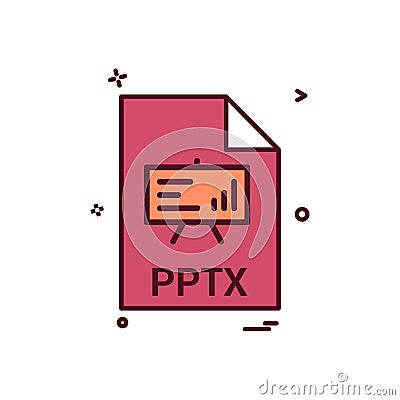 pptx file file extension file format icon vector design Vector Illustration