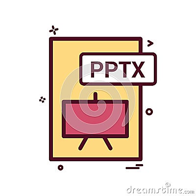 pptx file format icon vector design Vector Illustration