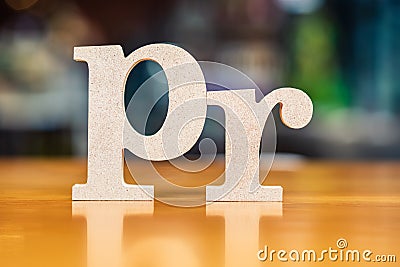 PR Alphabet on Blur Background Public Relations Stock Photo