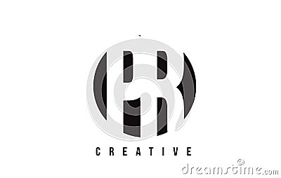 PR P R White Letter Logo Design with Circle Background. Vector Illustration