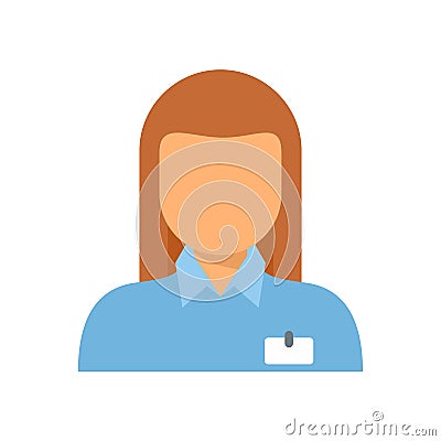 Pr woman specialist icon flat isolated vector Vector Illustration