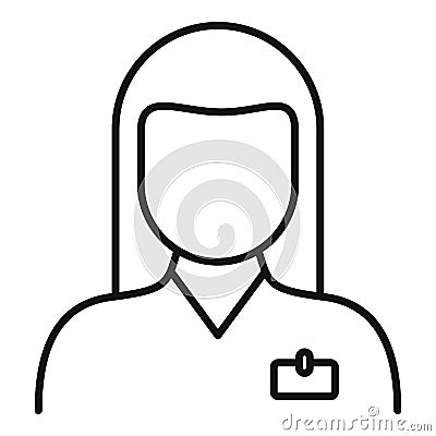 Pr woman specialist icon, outline style Stock Photo