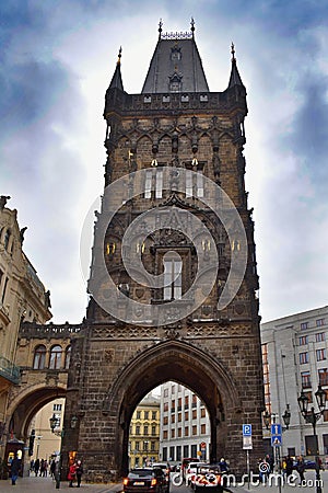 Powder Tower in Prag, Czech republic Editorial Stock Photo