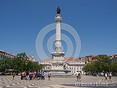 Praca Rossio in Lisbon - Portugal Editorial Stock Photo