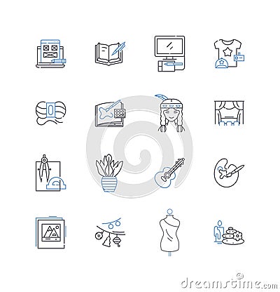 Practical application line icons collection. Utilitarianism, Pragmatism, Feasibility, Efficiency, Innovation Vector Illustration