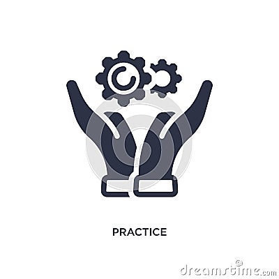 practice icon on white background. Simple element illustration from productivity concept Vector Illustration