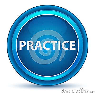 Practice Eyeball Blue Round Button Stock Photo