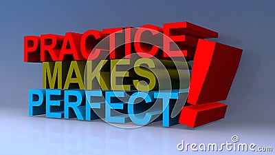 Practice makes perfect on blue Stock Photo