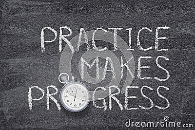 Practice makes progress watch Stock Photo