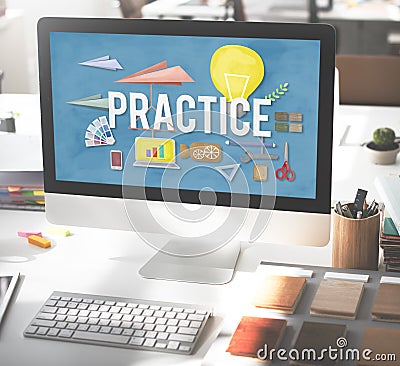 Practice Method Observe Operation Perform Utilize Concept Stock Photo